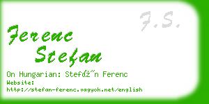 ferenc stefan business card